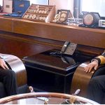 During the stay at Aksaz, the Commanding Officer of PNS KHAIBAR calls on the Turkish Southern Sea Area Commander. The newly commissioned, state-of-the-art Pakistan Navy Ship KHAIBAR, during its maiden voyage from Türkiye to Pakistan, visited Aksaz Naval Base, Türkiye, and participated in Exercise TURGUTREIS-XIII and joint patrols with ships of the Turkish Navy.