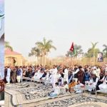 President Asif Ali Zardari addresses a public gathering at Nawazabad during his visit to South Punjab