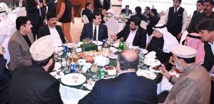 Chairman Senate, Syed Yousuf Raza Gilani attending the Iftar Dinner being hosted by Nawaf Bin Saeed Al-Malkiy, Ambassador of the Kingdom of Saudi Arabia.