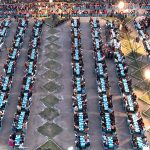 A large number of people wait for the Maghrib Azan before breaking their fast during Iftar meals in the holy fasting month of Ramzan