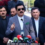 Governor KP Faisal Kareem Kundi addressing during Kashmir Solidarity Rally in front of Governor House.