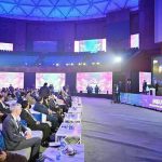 Prime Minister Muhammad Shehbaz Sharif addresses the inaugural ceremony of Al Indus Week being organized by Ministery of Information Technology