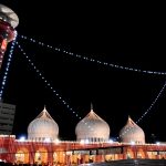 A view of the illuminated New Memon Masjid after the moon of the holy month of Ramazan sighted