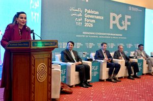 Deputy Prime Minister/Foreign Minister, Senator Mohammad Ishaq Dar, addressing two-day flagship event of the Ministry of Planning — "Pakistan Governance Forum 2026" at a local hotel