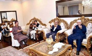 President Asif Ali Zardari offers condolences at the residence of MPA Sardar Habib Ur Rehman Khan Gopang on the demise of Sardar Ranjhay Khan Gopang, Chief of the Gopang tribe.