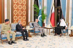 Prime Minister Muhammad Shehbaz Sharif meets with the Amir of Qatar His Highness Sheikh Tamim bin Hamad Al Thani.