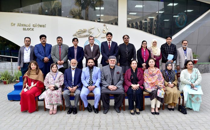 Federal Minister (PA&SS), Syed Imran Ahmed Shah, in a group photo with Member Science, Dr. Shakeel Abbas Rofi and other officials from PAEC, NORI and PBM at Atomic Energy Cancer Hospital (AECH), NORI