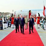 President Asif Ali Zardari and Prime Minister Muhammad Shehbaz Sharif receive President of the Republic of Kazakhstan, Kassym-Jomart Tokayev, upon his arrival at Noor Khan Airbase.