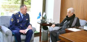 Lt. General Dauren Kosanov, Minister of Defence of the Republic of Kazakhstan, calls on Defence Minister Khawaja Muhammad Asif.