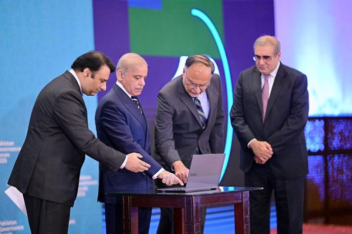 Prime Minister Muhammad Shehbaz Sharif digitally launches the PSDP Data Portal of Ministry of Planning and Development at the Pakistan Governance Forum 2026