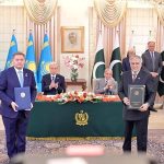 Prime Minister Muhammad Shehbaz Sharif and President of Kazakhstan Kassym-Jomart Tokayev witnessing the exchange of MOUs between Pakistan and Kazakhstan