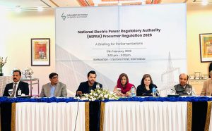 Parliamentary Secretary for Information & Broadcasting, Barrister Danyal Chaudhry, briefs the parliamentarians on the new NEPRA Prosumer Regulation 2026.