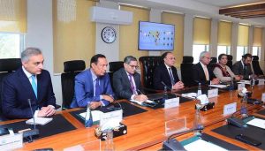 Federal Minister for Finance and Revenue, Senator Muhammad Aurangzeb, holding a meeting with a delegation of Gobi Partners led by Thomas Tsao, Chairman, at the Finance Division