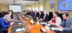 Federal Minister for Finance and Revenue, Senator Muhammad Aurangzeb, holding a meeting with a delegation of Gobi Partners led by Thomas Tsao, Chairman, at the Finance Division