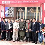 Acting Chairman Senate Syedaal Khan, chief guest, cuts the ribbon at the ceremony of Safe Secure/Poggee Pakistan Exhibitions 2026.