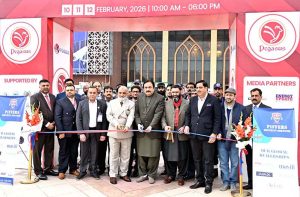 Acting Chairman Senate Syedaal Khan, chief guest, cuts the ribbon at the ceremony of Safe Secure/Poggee Pakistan Exhibitions 2026.