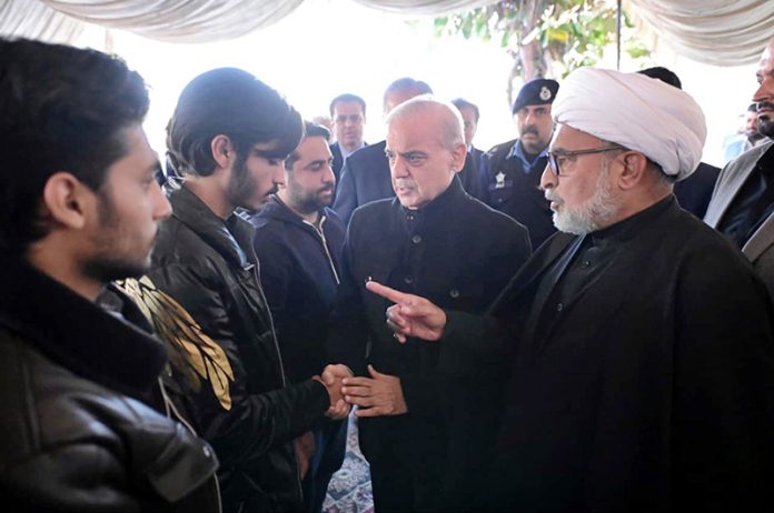 Prime Minister Muhammad Shehbaz Sharif meets with the affectees of terrorist attack on Imam Bargah Khadija-ul-Kubra