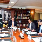Federal Minister for Finance and Revenue, Senator Muhammad Aurangzeb, along with his team at the Finance Division, meets a Citibank delegation led by Mr. Habib Yousuf, Citi Country Officer.