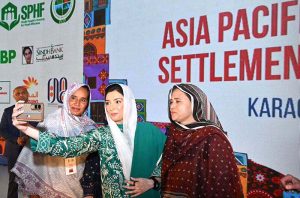 First Lady Assefa Bhutto Zardari addressing inaugural session of the three day Asia Pacific and Settlement Forum-2026.