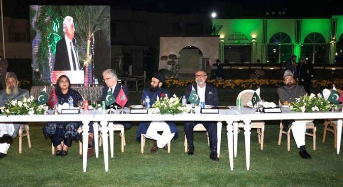 Senator Amir Waliuddin Chishti, Chairman Senate Standing Committee on National Health Services, Regulations and Coordination, attending a distinguished gathering of international medical education leaders at a grand dinner hosted by the College of Physicians and Surgeons Pakistan (CPSP)