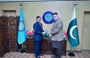 Federal Minister for Poverty Alleviation and Social Safety Syed Imran Ahmad Shah visited NUML university, Islamabad. He was Briefed by Rector Major General (R) Shahid Mahmood and held a media Talk after the visit.