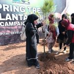 A large number of women from civil society planting pine tree to participate the Spring Tree Plantation Campaign 2026 at the Shakarparian location in order to make the Federal Capital Islamabad more beautiful, green and lush organized by Capital Development Authority (CDA)