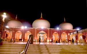 A view of a beautifully light decorated Memon Masjid on the occasion of Shab-e-Barat observe the Muslims in the world.
