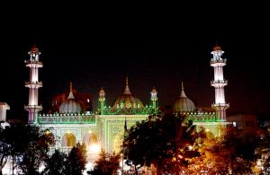 A view of a beautifully light decorated Memon Masjid on the occasion of Shab-e-Barat observe the Muslims in the world.