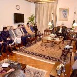 President Asif Ali Zardari and the Azad Jammu and Kashmir parliamentary delegation offering Fatiha for the late Barrister Sultan Mehmood, former President of Azad Jammu and Kashmir