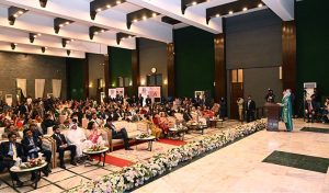 First Lady & MNA Bibi Aseefa Bhutto Zardari addresses the 40th anniversary ceremony of Aurat Foundation at the CM House.