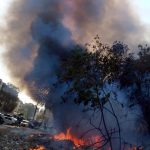 A fire broke out in dry weeds on an empty plot near Gulshan-e-Iqbal 13-D. A vehicle and other items were damaged in the incident