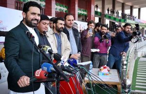 Chief Minister KP Sohail Afridi addressing during the opening ceremony of U-21 Khyber Pakhtunkhwa Gamers 2026 at Qayum Sports Complex