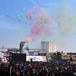 View of fireworks during the opening ceremony of U-21 Khyber Pakhtunkhwa Games 2026 at Qayum Sports Complex