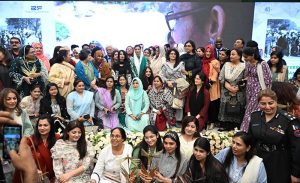 First Lady & MNA Bibi Aseefa Bhutto Zardari at the 40th anniversary ceremony of Aurat Foundation at the CM House.