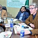 Dr. Michael Arretz MD, Project Director Green Pakistan addressing to a meeting of German and European exporters at PGMEA