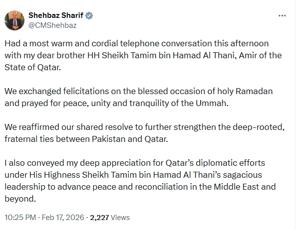 PM, Qatari Amir reaffirm to further strengthen deep-rooted fraternal ties