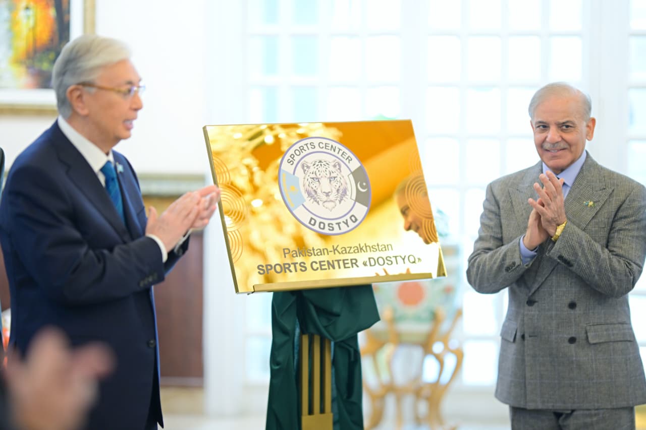 PM, Kazakhstan President unveil commemorative plaques for sports center, university centers