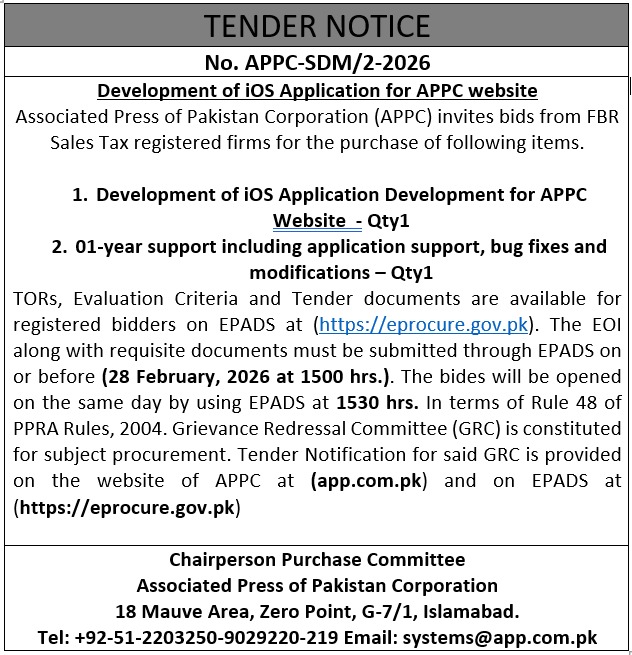 Tender Notice