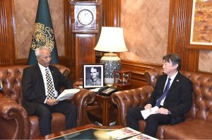 Consul General of Japan Hattori Masaru is meeting with Governor Sindh Muhammad Nehal Hashmi at the Governor House.