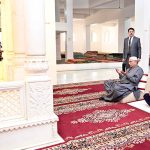 President Asif Ali Zardari along with Chairman Pakistan People’s Party Bilawal Bhutto Zardari offering Fateha on the grave of Shaheed Mohtarma Benazir Bhutto on the third day of Eid al-Fitr at Garhi Khuda Bakhsh