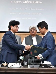 Chairman FBR, Rashid Mahmood Langrial, addressing the signing ceremony of the National Cargo Tracking System in the Federal Capital.