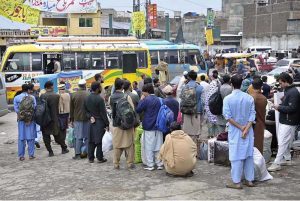 People are arriving at the General Bus Stand in Pirwadai to travel to their hometowns and celebrate Eidul Fitr with their loved ones