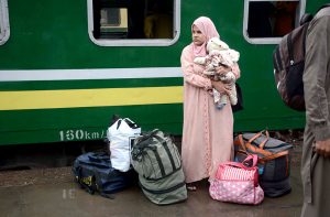 A large number of people at Railway Station to go to their working stations after spending the Eid-ul-Fitr.