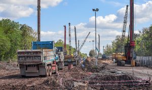 - A view of construction work at park road in the federal capital.