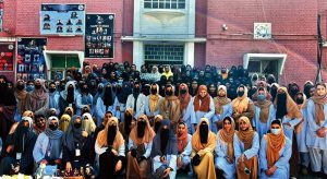 Dr. Qaiser Jabeen, Dean Faculty of Allied Health Sciences with professors in a group photo with students at a ceremony held to mark International Women’s Day at The Islamia University of Bahawalpur
