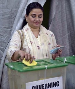 Journalists cast their votes during the National Press Club (NPC) Election 2026 at NPC.