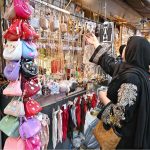 Women are busy selecting and purchasing artificial jewelry for preparation of Eidul Fitr at G-9 Market