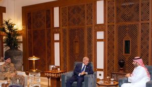 Prime Minister Muhammad Shehbaz Sharif meets the Crown Prince and Prime Minister of Saudi Arabia H.R.H. Prince Muhammad bin Salman.