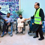 Volunteers distribute Iftari to differently-abled persons at the Association for the Welfare of Handicap Persons during an Iftar Dastarkhwan organized by SDYC in the holy month of Ramazan.