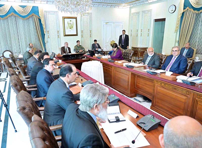 Prime Minister Muhammad Shehbaz Sharif chairing a meeting regarding restructuring of PARC